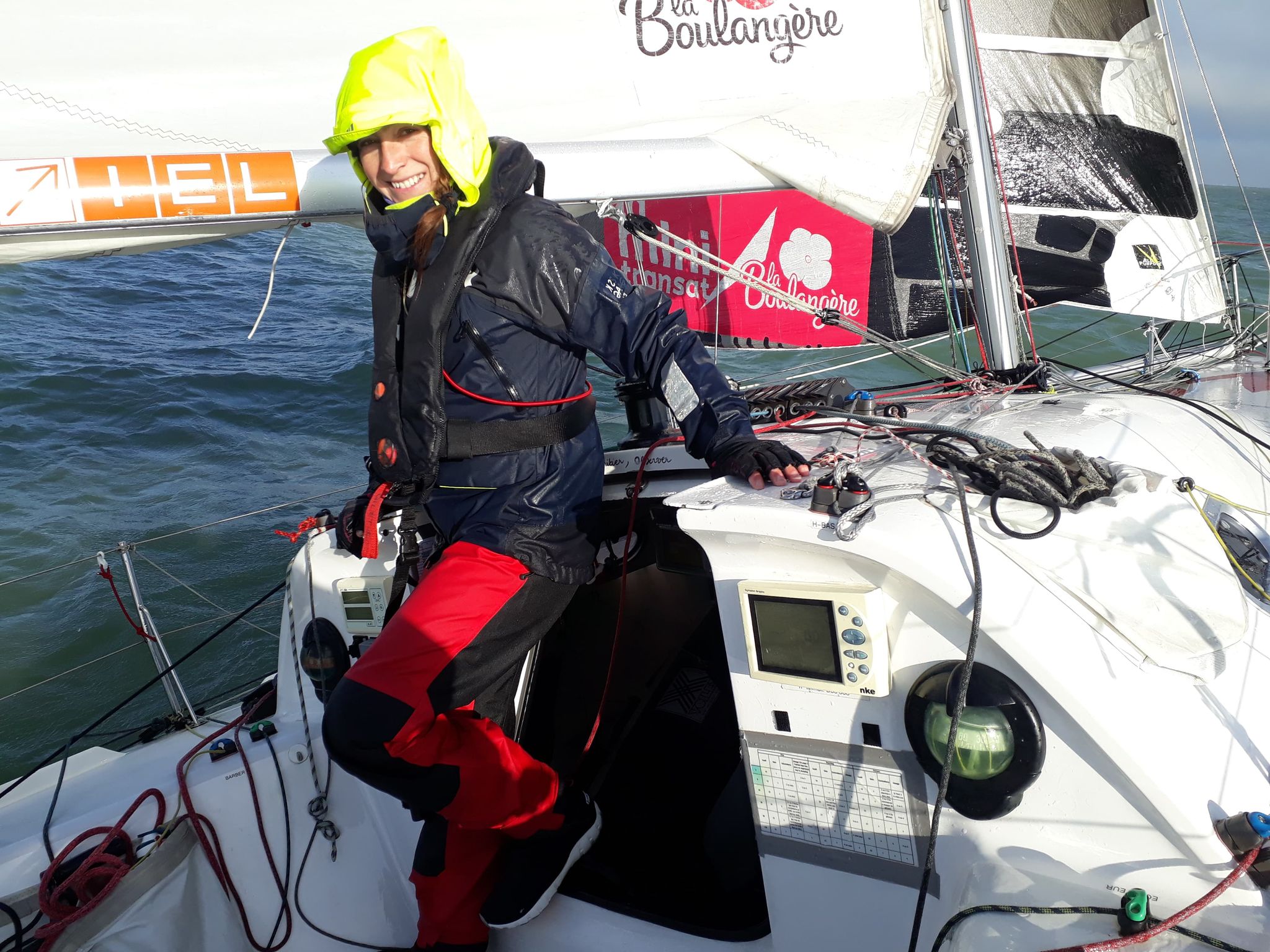 Hélène Clouet sur son bateau